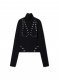 Off-White Eyelets Mock Neck - Black