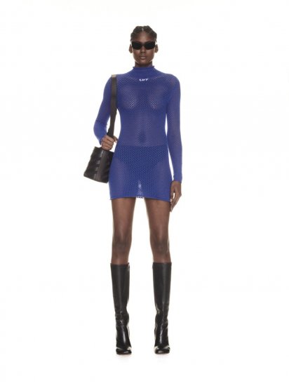 Off-White NET MINI DRESS on Sale - Blue - Click Image to Close