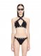 Off-White Eyelet Cross Bikini - Black