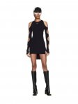 Off-White Sleek Holes Ls Mini Dress on Sale - Black