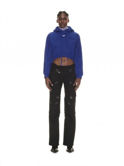 Off-White OFF STAMP ROUND CROP HOODIE on Sale - Blue - Click Image to Close