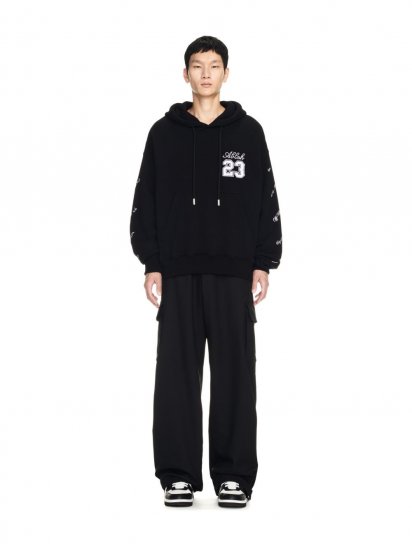 Off-White 23 Logo Skate Hoodie - Black - Click Image to Close