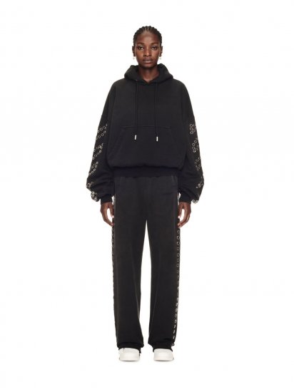 Off-White Eyelets Sweatpant - Black - Click Image to Close