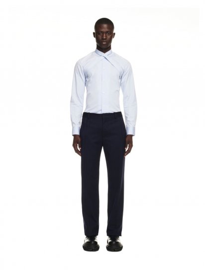 Off-White Ow Emb Heavycot Collar Shirt on Sale - Blue - Click Image to Close