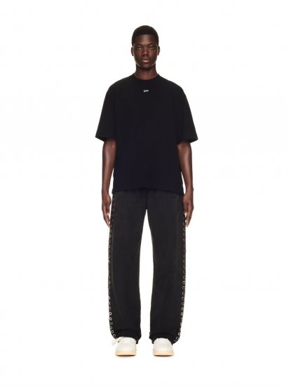 Off-White Eyelet Sweatpant - Black - Click Image to Close