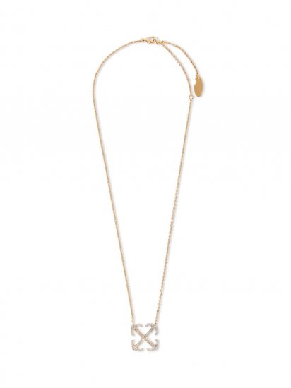 Off-White Arrow Strass Necklace - Gold - Click Image to Close