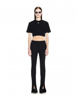 Off-White Off Stamp Rib Crop Tee - Black