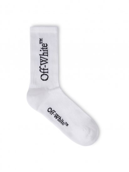 Off-White Big Logo Bksh Mid Calf Socks - White - Click Image to Close