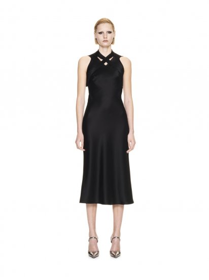 Off-White SATIN BUCKLE LONG DRESS on Sale - Black - Click Image to Close